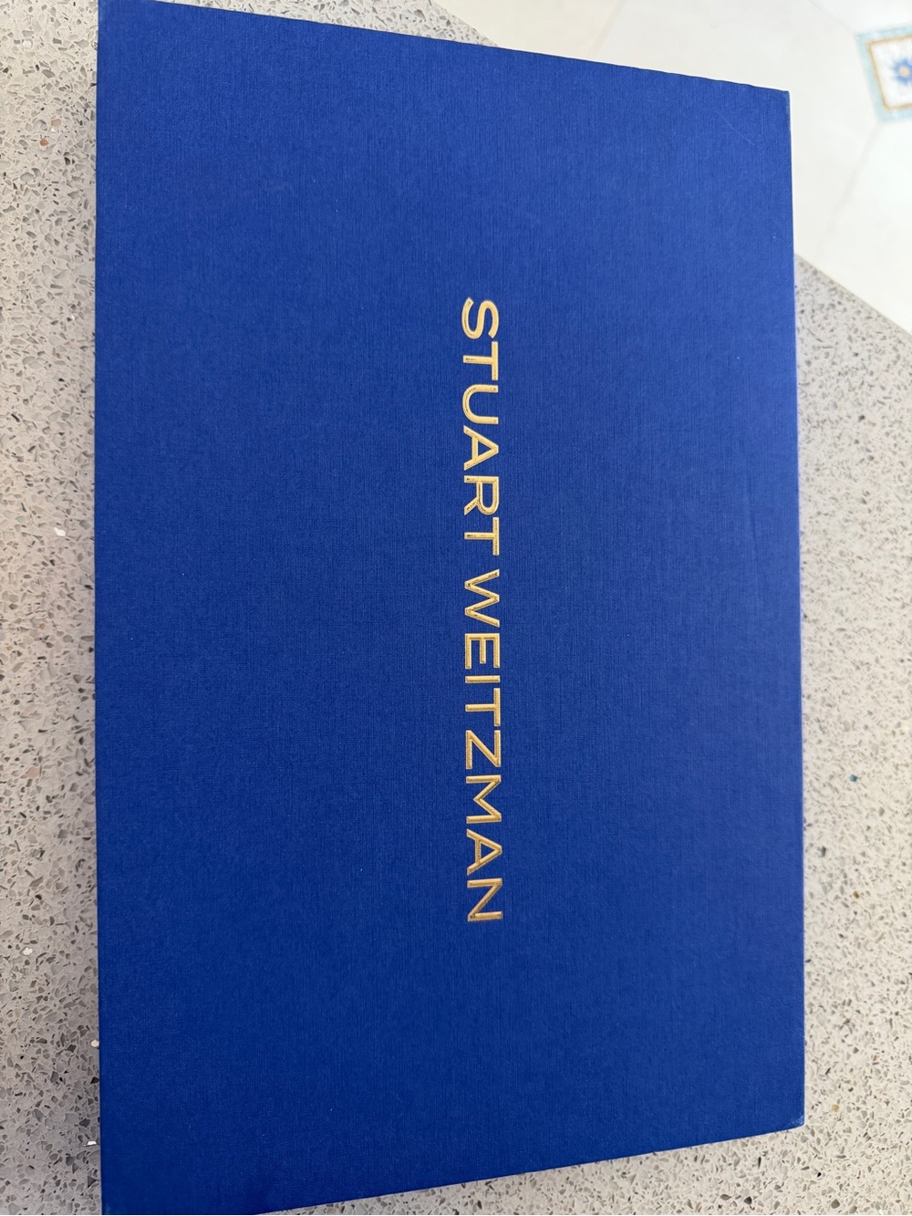 Stuart Weitzman Blue and Gold Branding Shoe Box